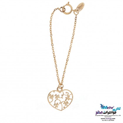 Gold Watch Pendant - Heart and Clover Design-MW0218